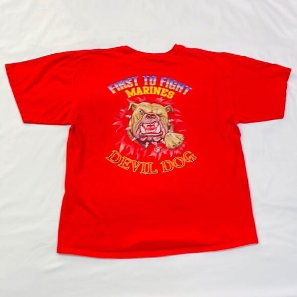 Marines Semper Fi “First To Fight” Devil Dog Short Sleeve Tee - Picture 4 of 6
